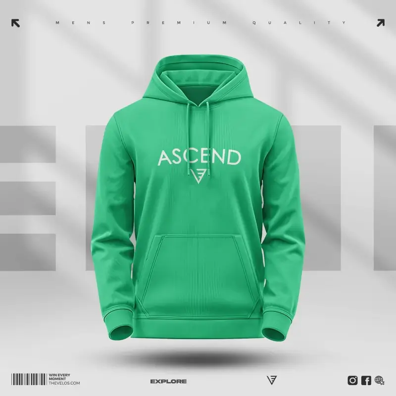 Green Colour Hoodie